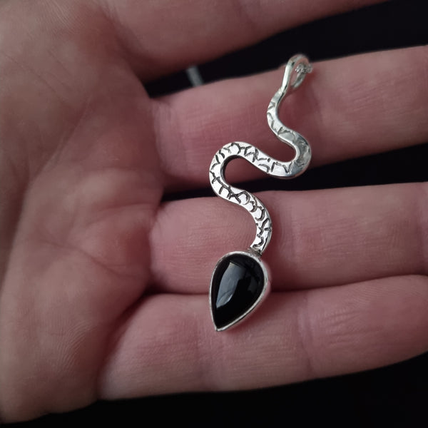 Black Onyx Snake Pendant