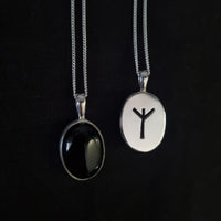 Black Onyx Algiz Pendant