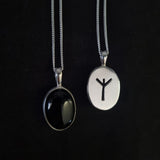 Black Onyx Algiz Pendant